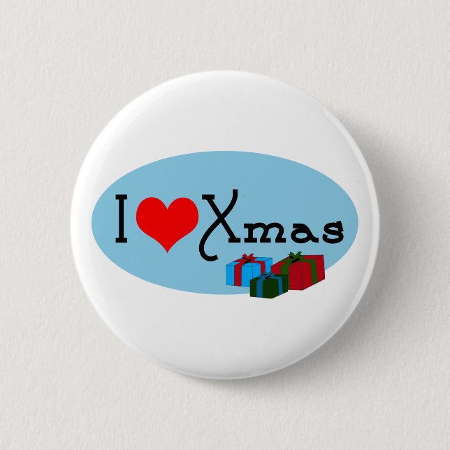 Badge Rond 5 Cm Noël du coeur I (Devant)
