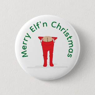 Badge Rond 5 Cm Noël Elf'n Elf Moon