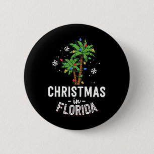 Badge Rond 5 Cm Noël en Floride Décorer les palmiers Famille Va