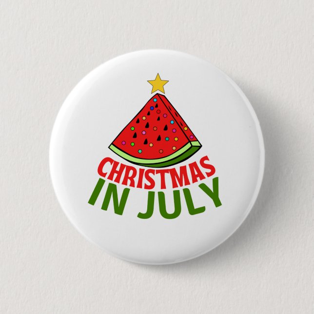 BADGE ROND 5 CM NOËL EN JUILLET (Devant)