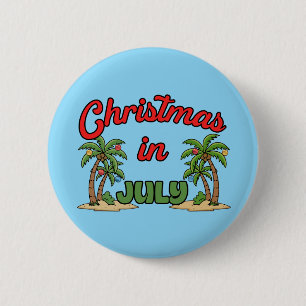Badge Rond 5 Cm Noël en juillet