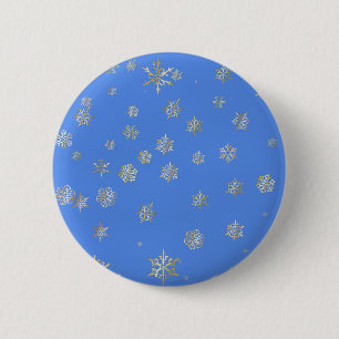 BADGE ROND 5 CM NOËL FLAKES DE NEIGE