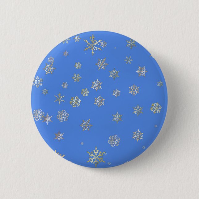 BADGE ROND 5 CM NOËL FLAKES DE NEIGE (Devant)