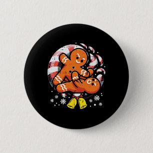Badge Rond 5 Cm Noël Jiu Jitsu Gingerbread Xmas Bjj Lutte