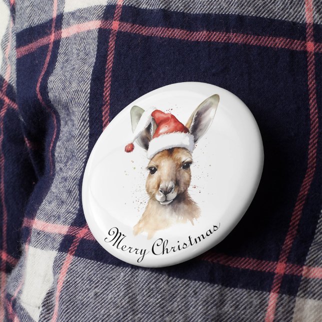 Badge Rond 5 Cm Noël Kangaroo, personnalisable (Créateur téléchargé)