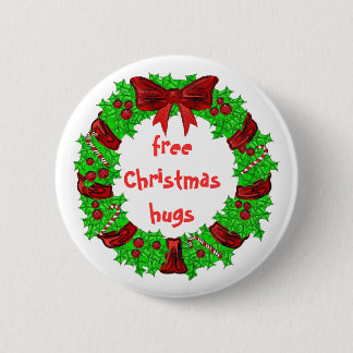 Badge Rond 5 Cm Noël libre étreint le bouton
