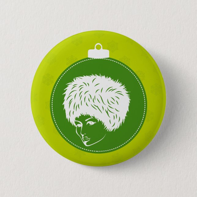 Badge Rond 5 Cm Noël Modish Lime (Devant)