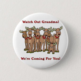 Badge Rond 5 Cm Noël : Observez la grand-maman