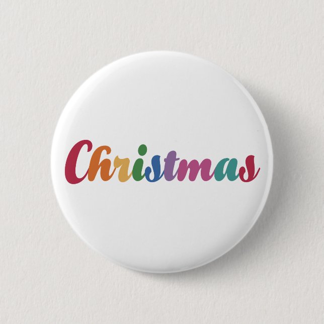 Badge Rond 5 Cm Noël Rainbow (Devant)
