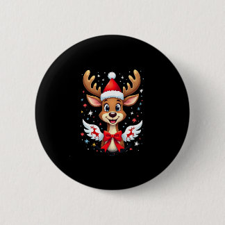 Badge Rond 5 Cm noël Reindeer (3)