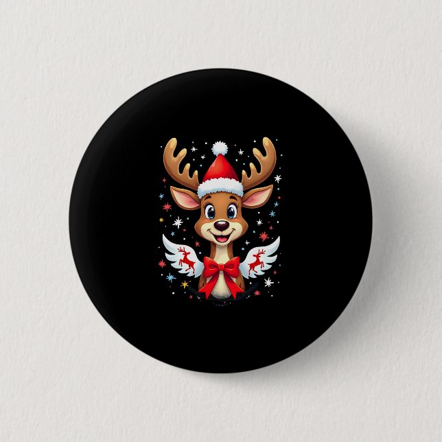 Badge Rond 5 Cm noël Reindeer (3) (Devant)