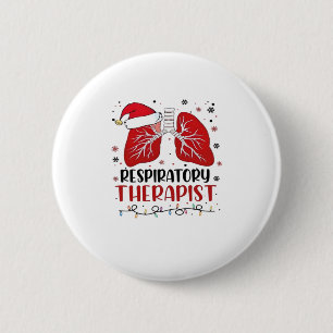 Badge Rond 5 Cm Noël Thérapeute Respiratoire Infirmière, Poumon Ch