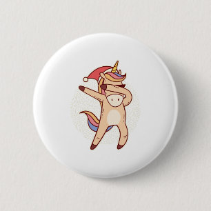 Badge Rond 5 Cm noël unicorne