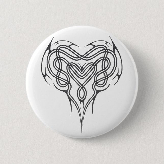 Badge Rond 5 Cm Noeud celtique de coeur en métal (Devant)