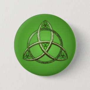 Badge Rond 5 Cm Nœud celtique de la Trinité verte