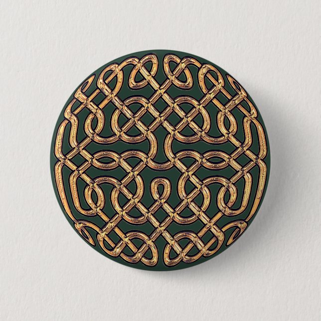 Badge Rond 5 Cm Noeud celtique en or (Devant)