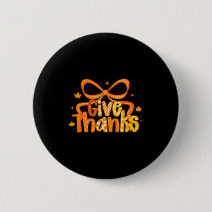 Badge Rond 5 Cm Nœud Coquette Thanksgiving Automne Chrétien Jésus