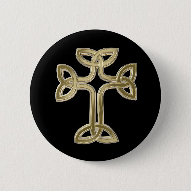 Badge Rond 5 Cm noeud de croix celtique (Devant)