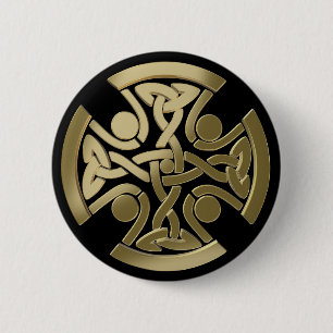 Badge Rond 5 Cm noeud d'or celtique