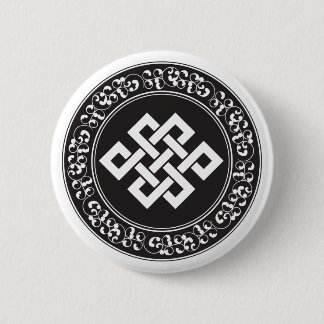 Badge Rond 5 Cm Noeud sans fin bouddhiste