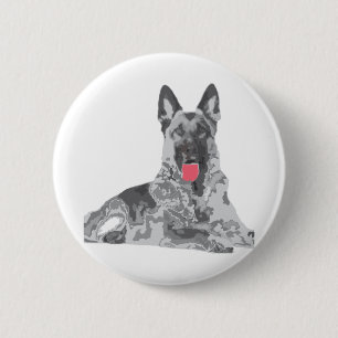 Badge Rond 5 Cm noir allemand