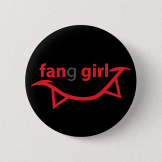 Badge Rond 5 Cm Noir de bouton de fille de fan/croc