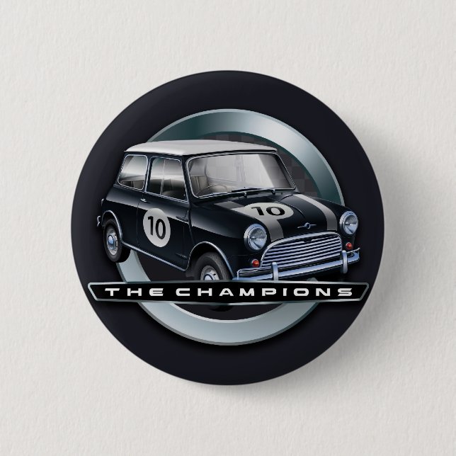 Badge Rond 5 Cm Noir de Mini Cooper S (Devant)
