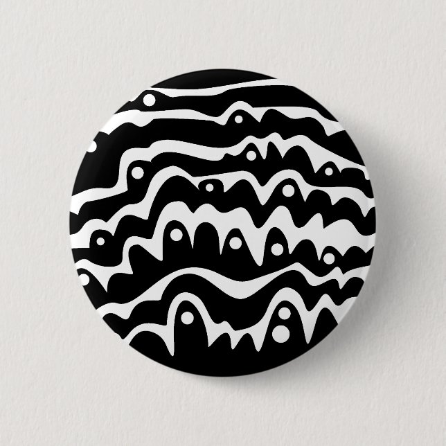 Badge Rond 5 Cm Noir et blanc Abstrait (Devant)