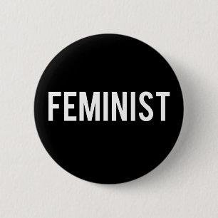 Badge Rond 5 Cm Noir et blanc féministe