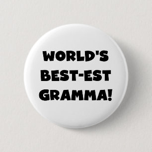 Badge Rond 5 Cm Noir ou blanc du Meilleur-est Gramma du monde