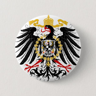 Badge Rond 5 Cm Noir rouge prussien et or d'Eagle