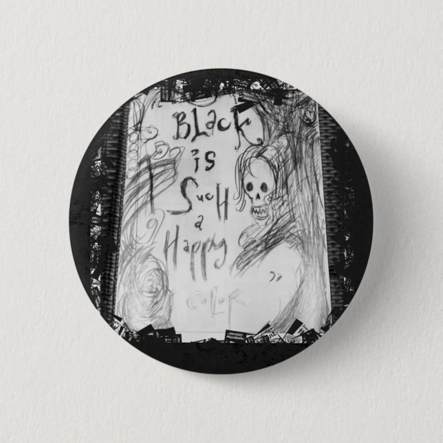Badge Rond 5 Cm noir si joyeux (Devant)