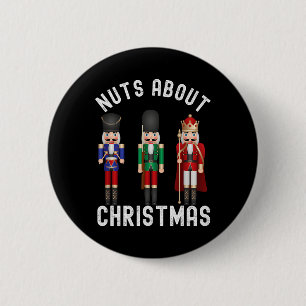 Badge Rond 5 Cm Noix À propos de Noël Amusants Pastel Noël Nutcrac