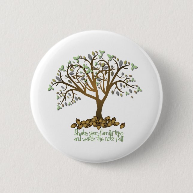 Badge Rond 5 Cm Noix d'arbre familial (Devant)