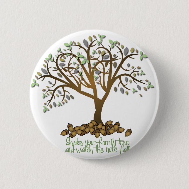 Badge Rond 5 Cm Noix d'arbre familial (Devant)