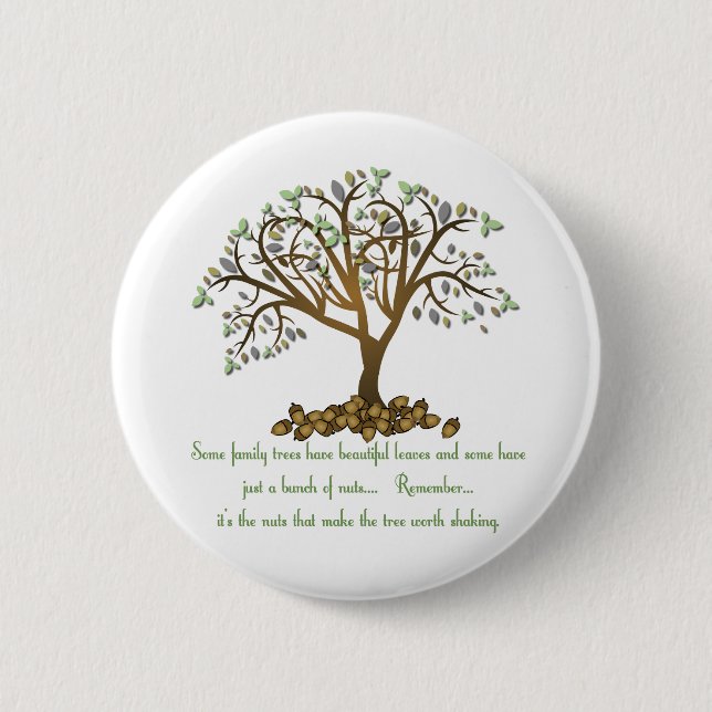 Badge Rond 5 Cm Noix d'arbre familial (Devant)