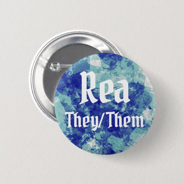 Badge Rond 5 Cm Nom ___ + Bouton Prononounes personnalisable (Devant & derrière)