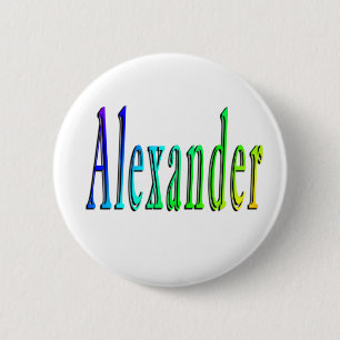 Badge Rond 5 Cm Nom d'Alexandre Coloré
