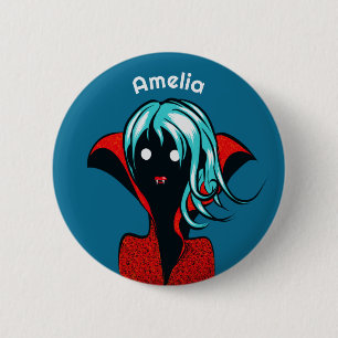 Badge Rond 5 Cm Nom de fille vampire goth mignonne