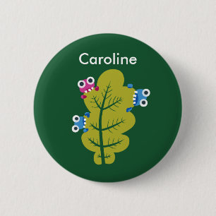 Badge Rond 5 Cm Nom de l'amant de la nature verte