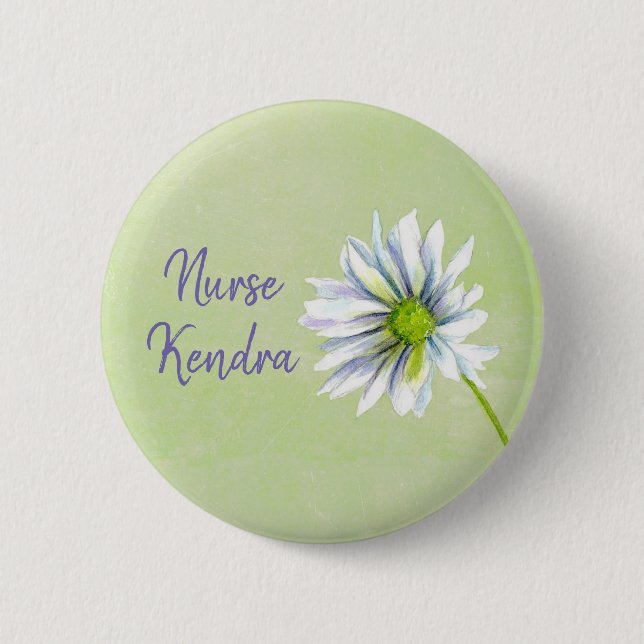 Badge Rond 5 Cm Nom de l'infirmière de la fleur de marais Balise p (Devant)