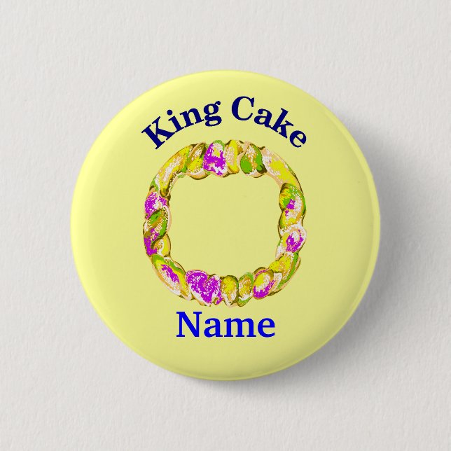 Badge Rond 5 Cm Nom d'édition King Cake (Devant)