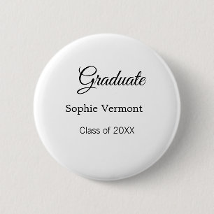 Badge Rond 5 Cm nom du diplômé promotion 20XX félicitations minima