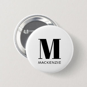 Badge Rond 5 Cm Nom du monogramme simple