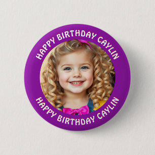 Badge Rond 5 Cm Nom et photo personnalisés Anniversaire