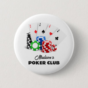 Badge Rond 5 Cm Nom et texte personnalisés Poker / Casino