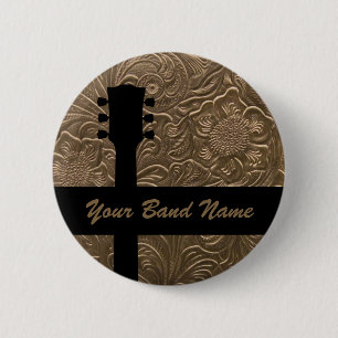 Badge Rond 5 Cm Nom personnalisé Band Merch Rock Guitare Music Pin