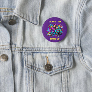 Badge Rond 5 Cm Nom personnalisé Mère Fils Skateur Épingle Graffit