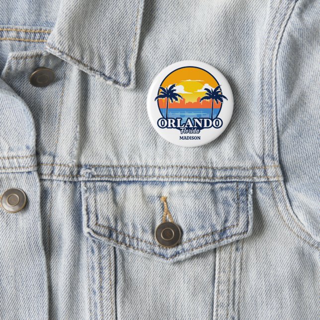 Badge Rond 5 Cm Nom personnalisé Orlando Floride (En situation)