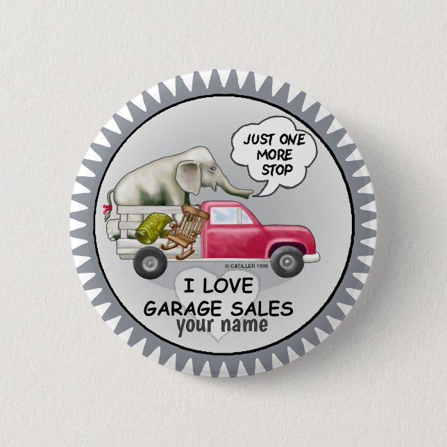Badge Rond 5 Cm Nom personnalisé Ventes Garage (Devant)